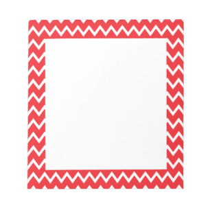 Red and White Chevron Pattern Notepad