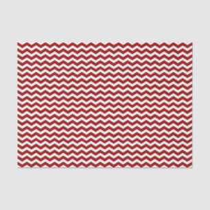 Red and White Chevron Pattern Tissue Paper