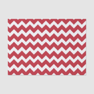 Red and White Chevron Stripe Tissue Paper