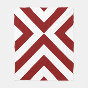 Red and White Chevrons Fleece Blanket