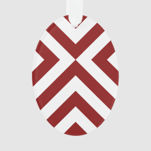 Red and White Chevrons Ornament