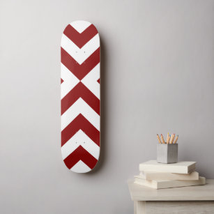 Red and White Chevrons Skateboard