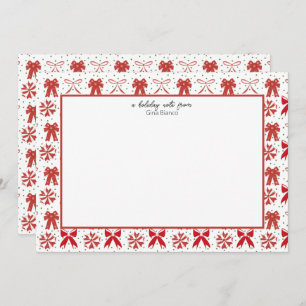 Red and White Christmas Bows  Card