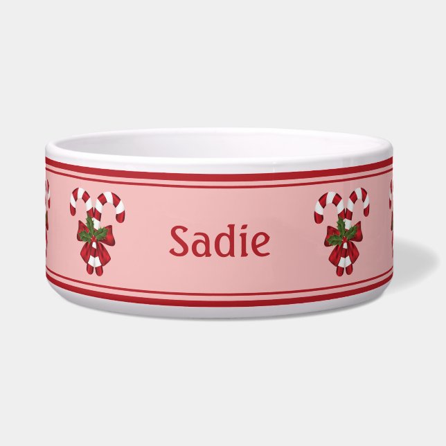 Red And White Christmas Candy Canes Festive Pink (Front)