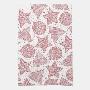 Red and White Christmas Kitchen Towels