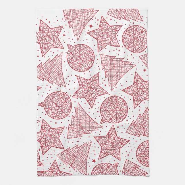 Red and White Christmas Kitchen Towels (Vertical)