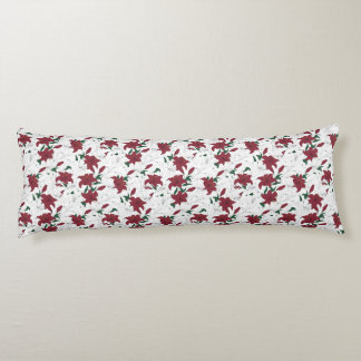 Red and White Christmas Lilies Body Cushion