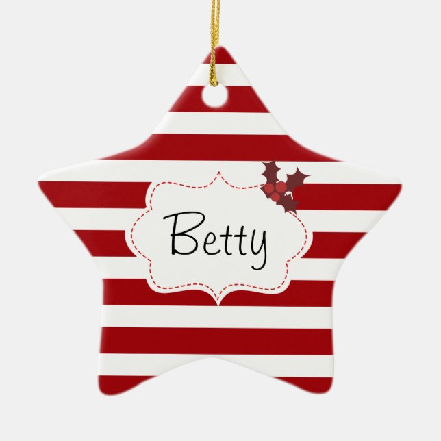 Red and White Christmas Magic Ceramic Tree Decoration (Front)