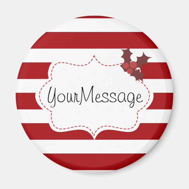 Red and White Christmas Magic Magnet (Front)