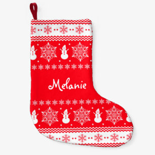 Red and White Christmas Small Christmas Stocking
