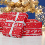 Red and White Christmas Sweater Vintage Christmas Wrapping Paper<br><div class="desc">Introducing our Vintage Christmas Sweater Wrapping Paper – a delightful blend of timeless charm and festive cheer that captures the essence of classic holiday traditions. This vintage-inspired wrapping paper features a super cute Christmas sweater background adorned with delicate snowflakes and hearts, adding a touch of whimsy to your holiday gifts....</div>