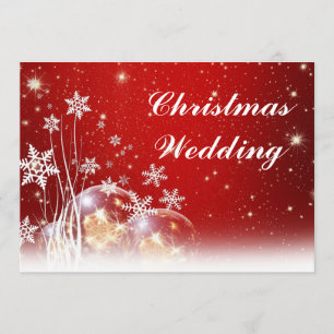 Red and White Christmas Wedding Invitation