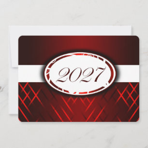 Red and White Class of 2027 Invitations