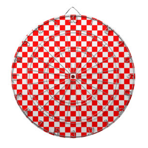 Red And White Classic Chequerboard by STaylor Dartboard
