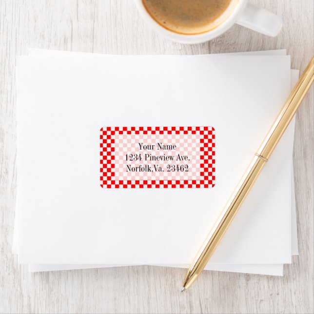 Red and White Classic Chequerboard by STaylor Label (Insitu)