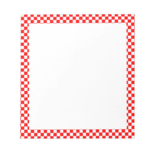 Red And White Classic Chequerboard by STaylor Notepad