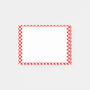 Red And White Classic Chequerboard by STaylor Post-it Notes