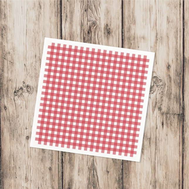 Red and White Classic Gingham Pattern Napkin (Creator Uploaded)