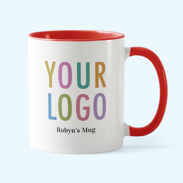 Red and White Coffee Mug Custom Logo Promotional (MISOOK 11 oz Red Two Tone Mug with Logo)