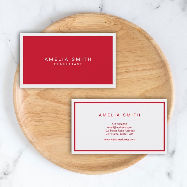 Red and White Corporate Modern Professional Business Card (Creator Uploaded)