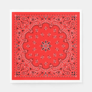 Red and White Cowboy Bandana Napkin
