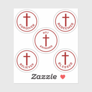 Red and White Cross Christian Faith Typography Set