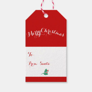 Red And White Custom Christmas Gift Tags