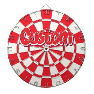 Red And White Customisable Text Dartboard