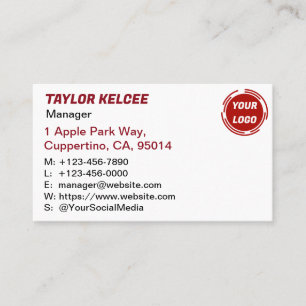 Red and White CUSTOMIZABLE Business Card