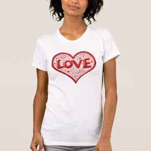 Red And White Cute Love Heart T-Shirt