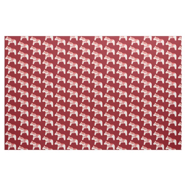 Red and White Dala Horse Fabric (Yard)