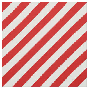 Red and White Diagonal Stripes Pattern Fabric
