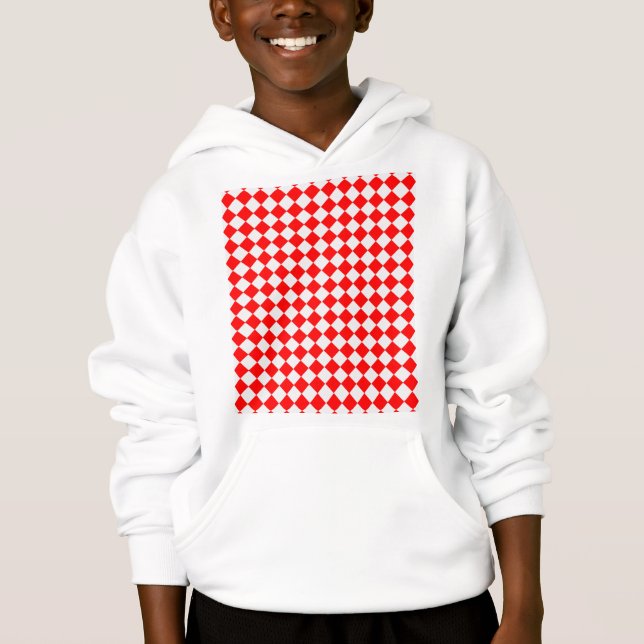 Red And White Diamond Pattern by ShirleyTaylor (Front)