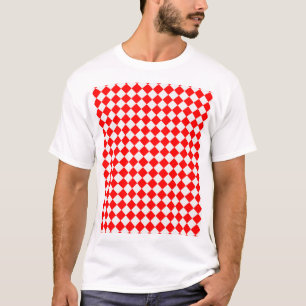 Red And White Diamond Pattern by ShirleyTaylor T-Shirt