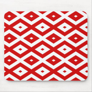 Red and white diamond pattern mouse pad