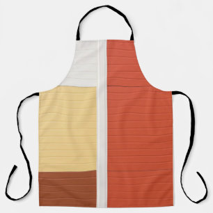 Red and white door apron