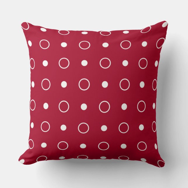 Red and white dots  cushion (Front)