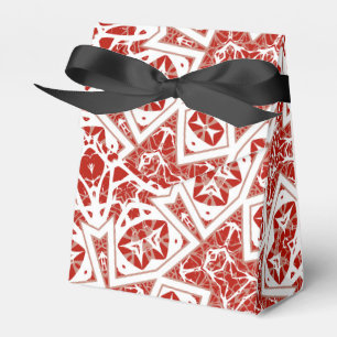 red and white , ethnic bandanna favour box