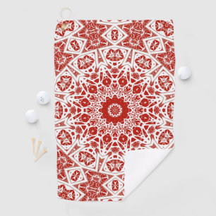 red and white , ethnic bandanna golf towel