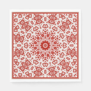 red and white , ethnic bandanna napkin