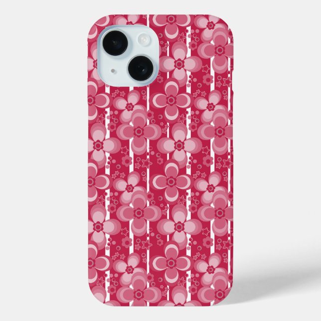Red and white floral pattern Case-Mate iPhone case (Back)