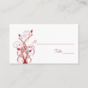 Red and White Floral Placecards