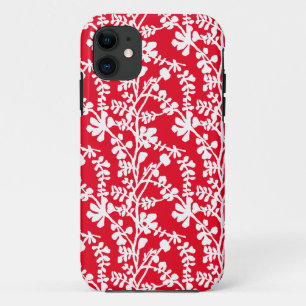 Red And White Floral Repeating Pattern Case-Mate iPhone Case