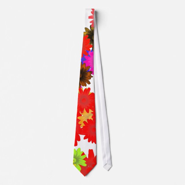 Red and white floral tie (Front)