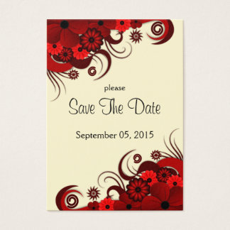 Red and White Floral Wedding Save The Date Cards