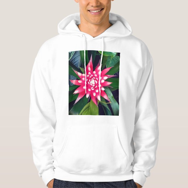 Red and white flower hoodie (Front)