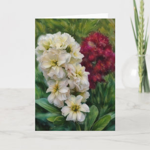 Red and White Flowers Floral Art Note Card