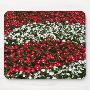 Red and White Flowers Mouse Pad