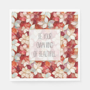 Red and White Flowers Napkin