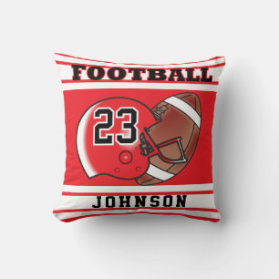 Red and White Football DIY Name & Number Cushion